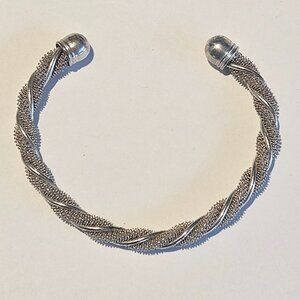 Vintage Tiffany & Co Sterling Silver Elsa Peretti Twisted Mesh Cuff Bracelet